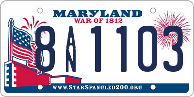 MD license plate 8AN1103