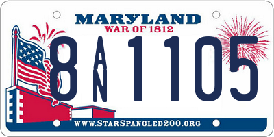 MD license plate 8AN1105