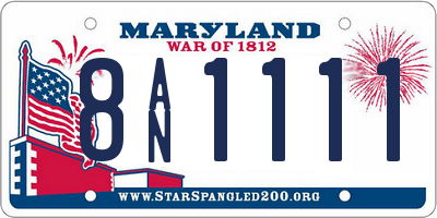MD license plate 8AN1111