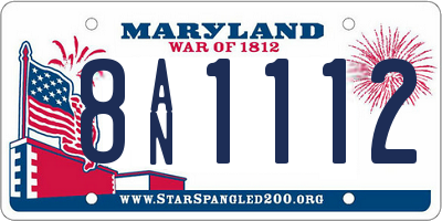 MD license plate 8AN1112