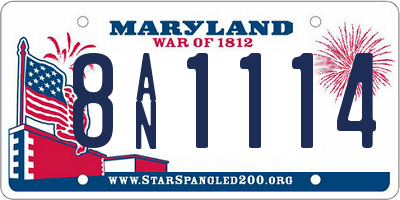 MD license plate 8AN1114