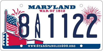MD license plate 8AN1122