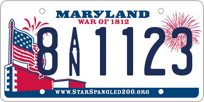 MD license plate 8AN1123
