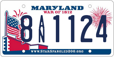 MD license plate 8AN1124