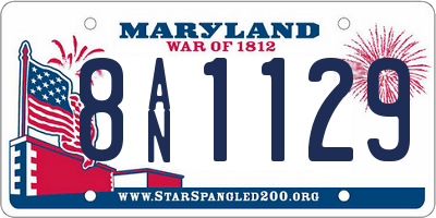MD license plate 8AN1129