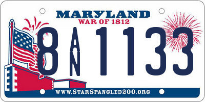 MD license plate 8AN1133