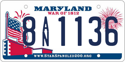 MD license plate 8AN1136