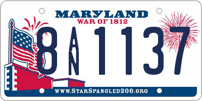 MD license plate 8AN1137