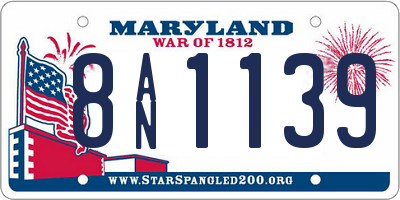 MD license plate 8AN1139