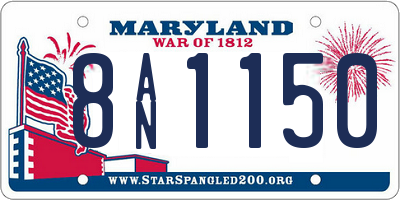 MD license plate 8AN1150
