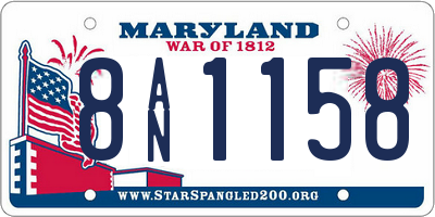 MD license plate 8AN1158