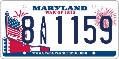 MD license plate 8AN1159