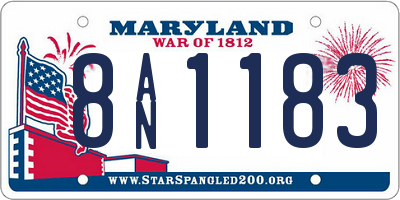 MD license plate 8AN1183