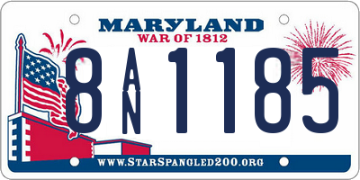 MD license plate 8AN1185