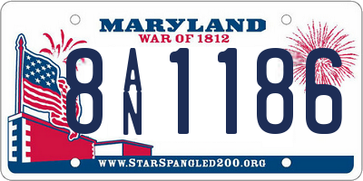 MD license plate 8AN1186