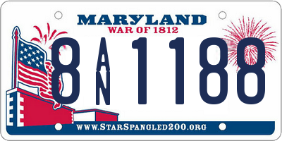 MD license plate 8AN1188