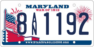 MD license plate 8AN1192