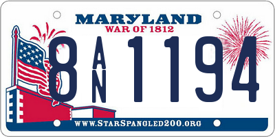 MD license plate 8AN1194
