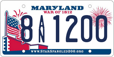 MD license plate 8AN1200