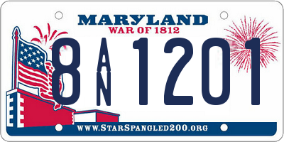 MD license plate 8AN1201