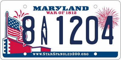 MD license plate 8AN1204