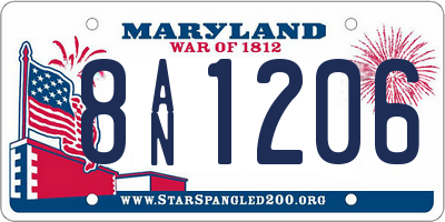MD license plate 8AN1206