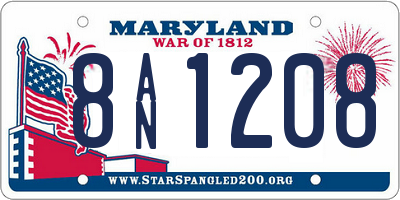 MD license plate 8AN1208