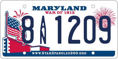 MD license plate 8AN1209