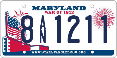 MD license plate 8AN1211