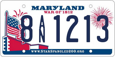 MD license plate 8AN1213