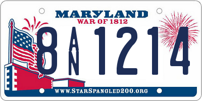 MD license plate 8AN1214