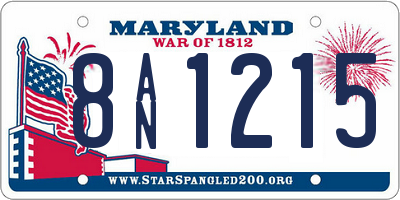 MD license plate 8AN1215