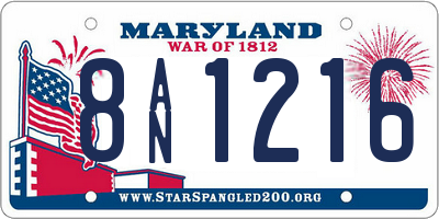 MD license plate 8AN1216