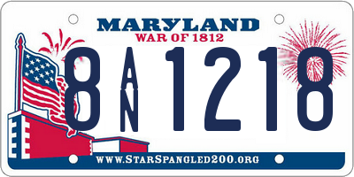 MD license plate 8AN1218