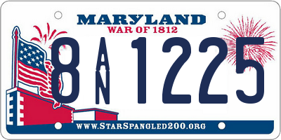 MD license plate 8AN1225