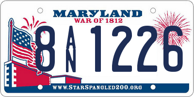 MD license plate 8AN1226