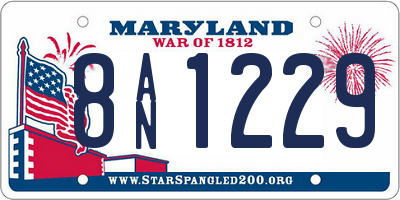 MD license plate 8AN1229