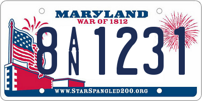 MD license plate 8AN1231