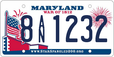 MD license plate 8AN1232