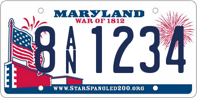 MD license plate 8AN1234