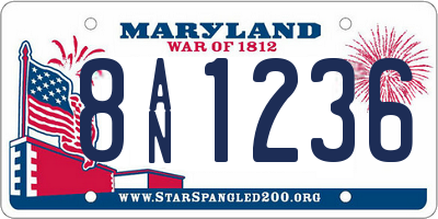 MD license plate 8AN1236