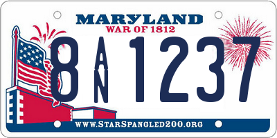 MD license plate 8AN1237