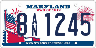 MD license plate 8AN1245