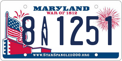 MD license plate 8AN1251