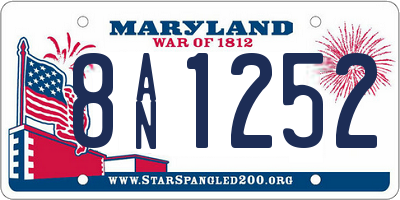 MD license plate 8AN1252