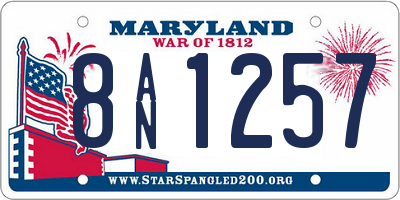 MD license plate 8AN1257