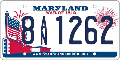 MD license plate 8AN1262