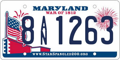 MD license plate 8AN1263