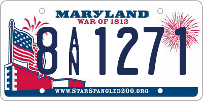MD license plate 8AN1271