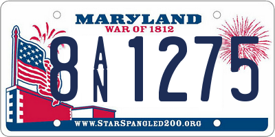 MD license plate 8AN1275